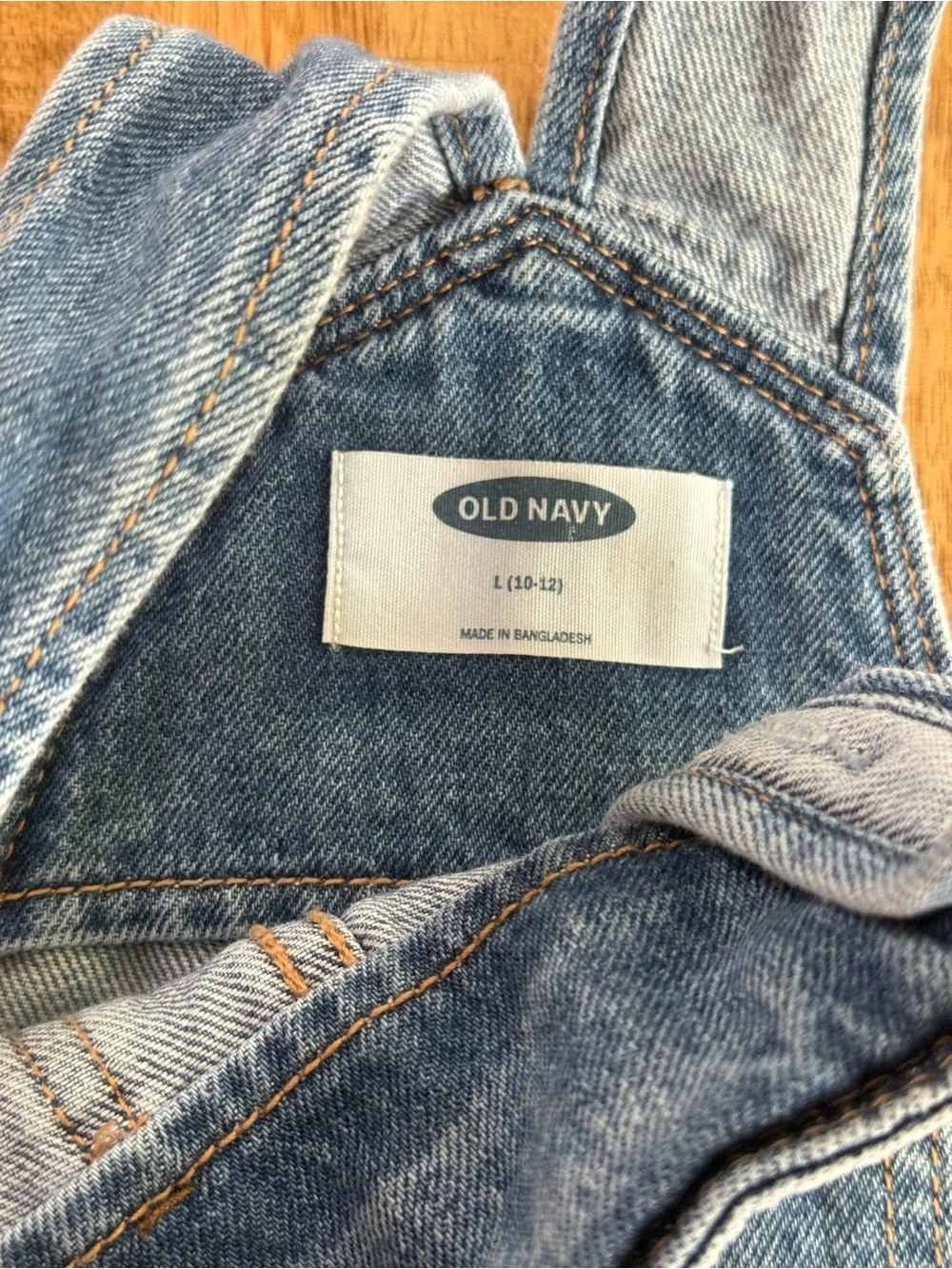 Old Navy Distressed Denim Overalls Girls L (10-12) Blue Adjustable Straps
